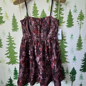 Violet Weekend 7/8 Corset Top Floral Fit & Flare Dress.